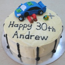 Car - Flat Tyre Car Birthday Cake (D,V)